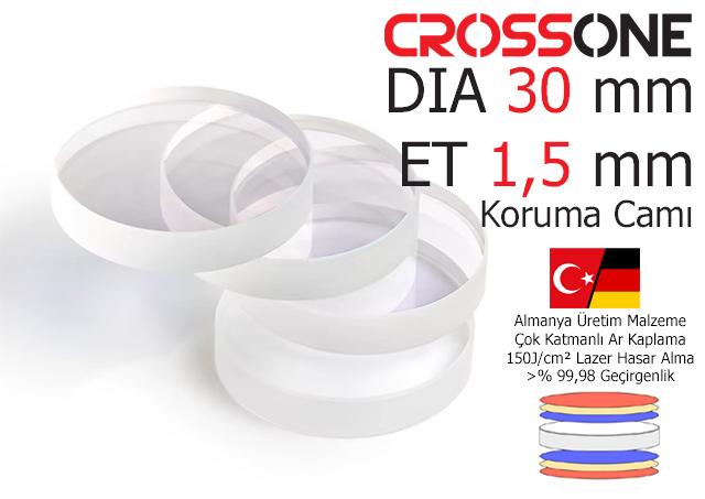 DIA30 mm ET1,5 mm 30x1,5 Koruma Camı